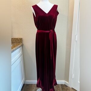 Betsey Johnson Deep Red Velvet Jumpsuit